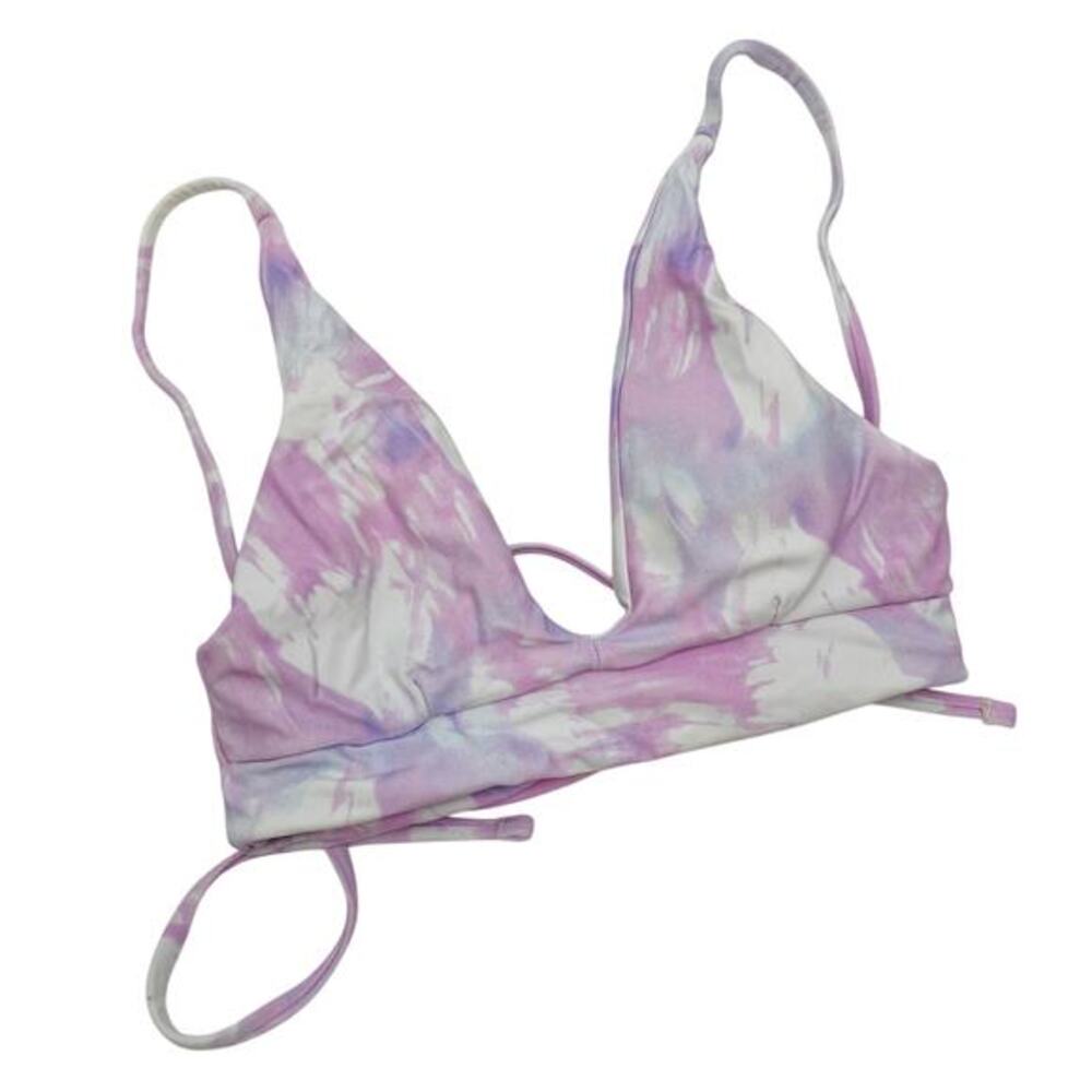Midori purple blue tie dye triangle bikini top